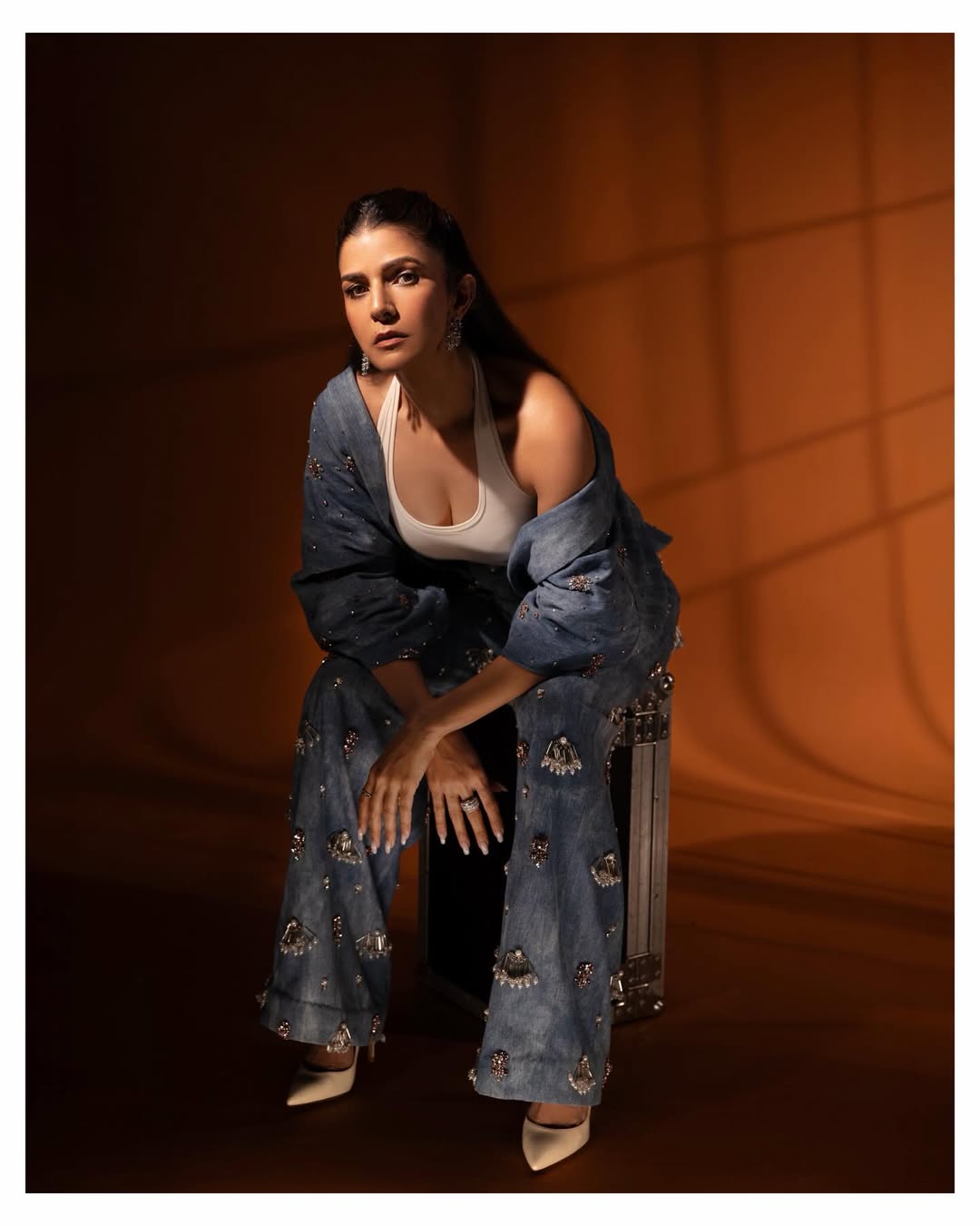 Nimrat Kaur making denim and sparkle a power look