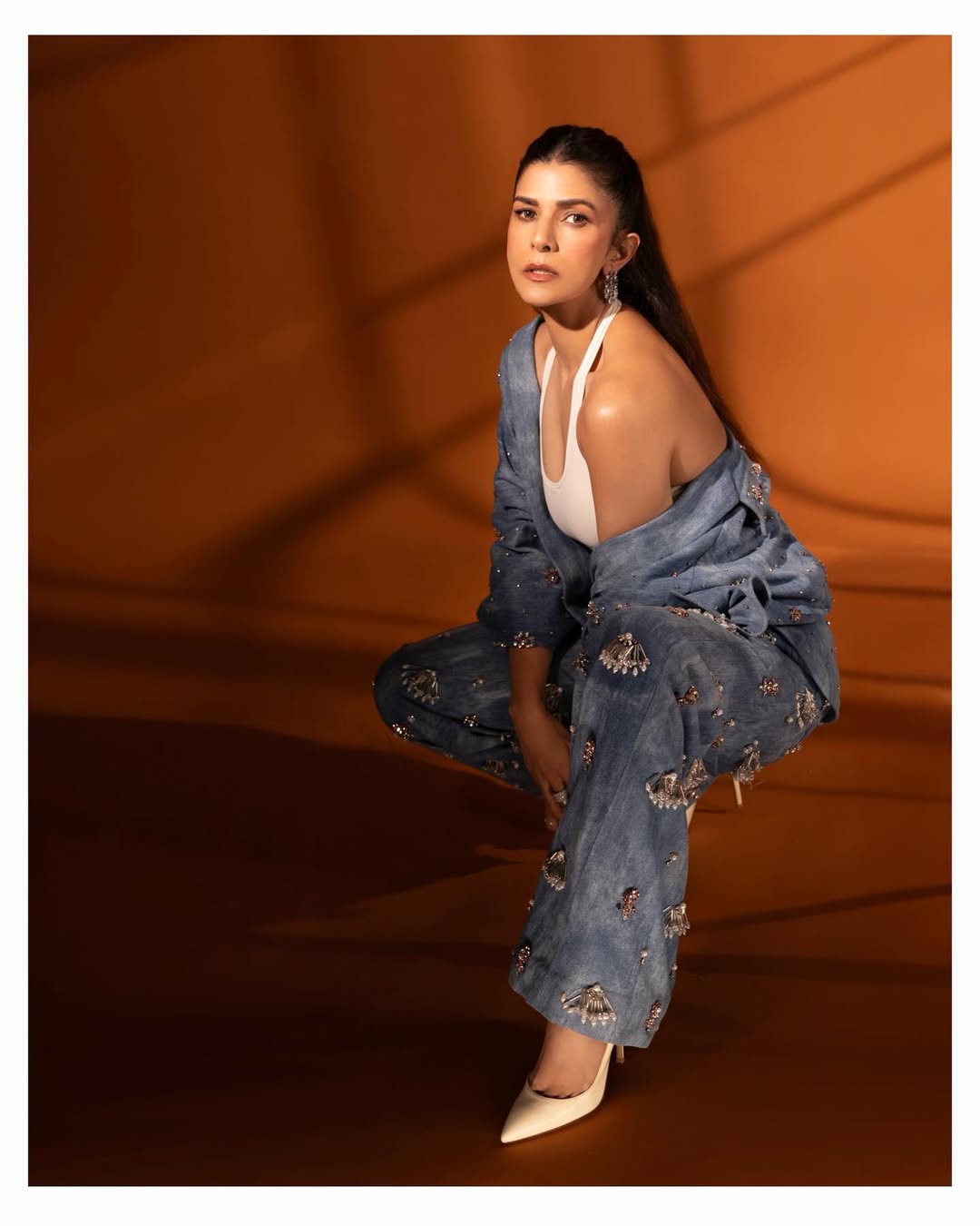 Nimrat Kaur elevating casual denim with bold sparkle