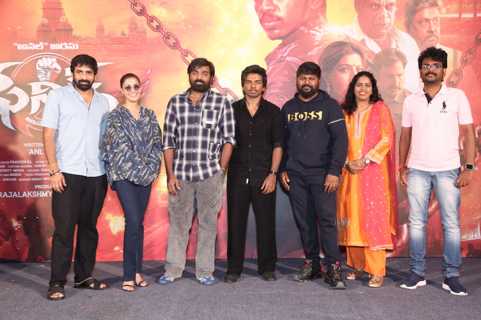 Gopichand Malineni with Varalaxmi, Vijay, Surya, Anal Arasu, Rajalakshmy, and Bhasya Sree