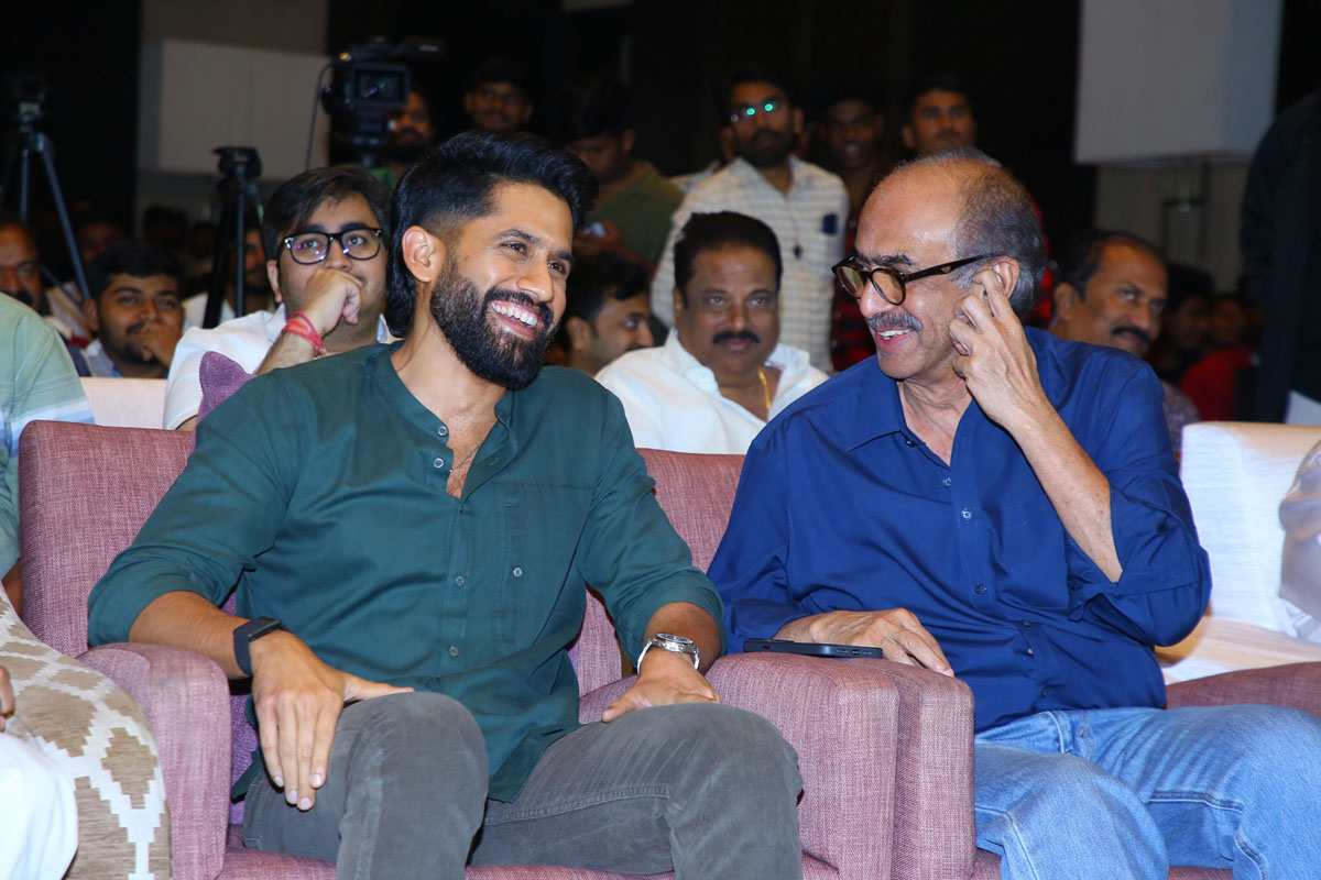Naga Chaitanya with Suresh Babu interacting