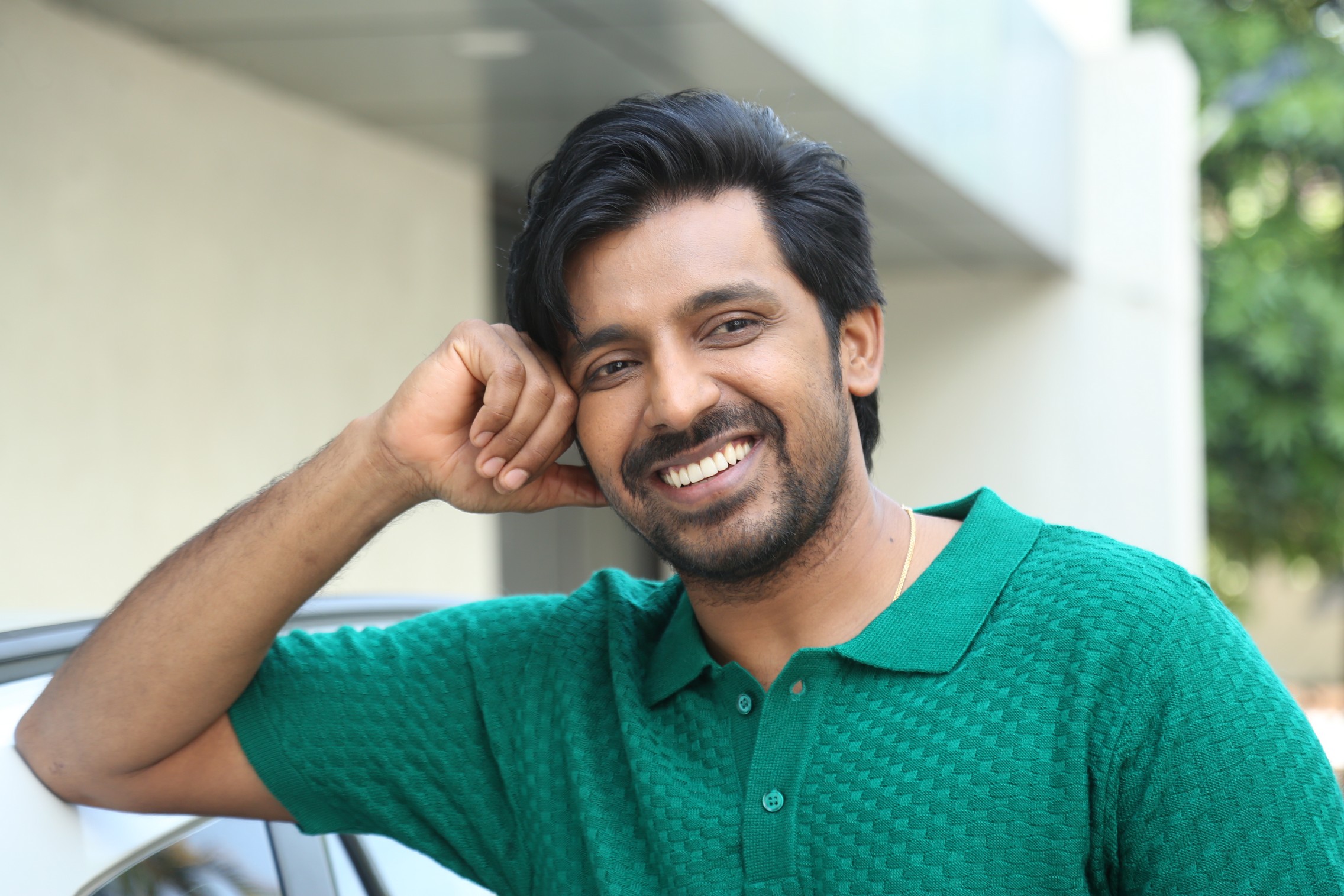 Priyadarshi radiating stylish confidence with a bright smile
