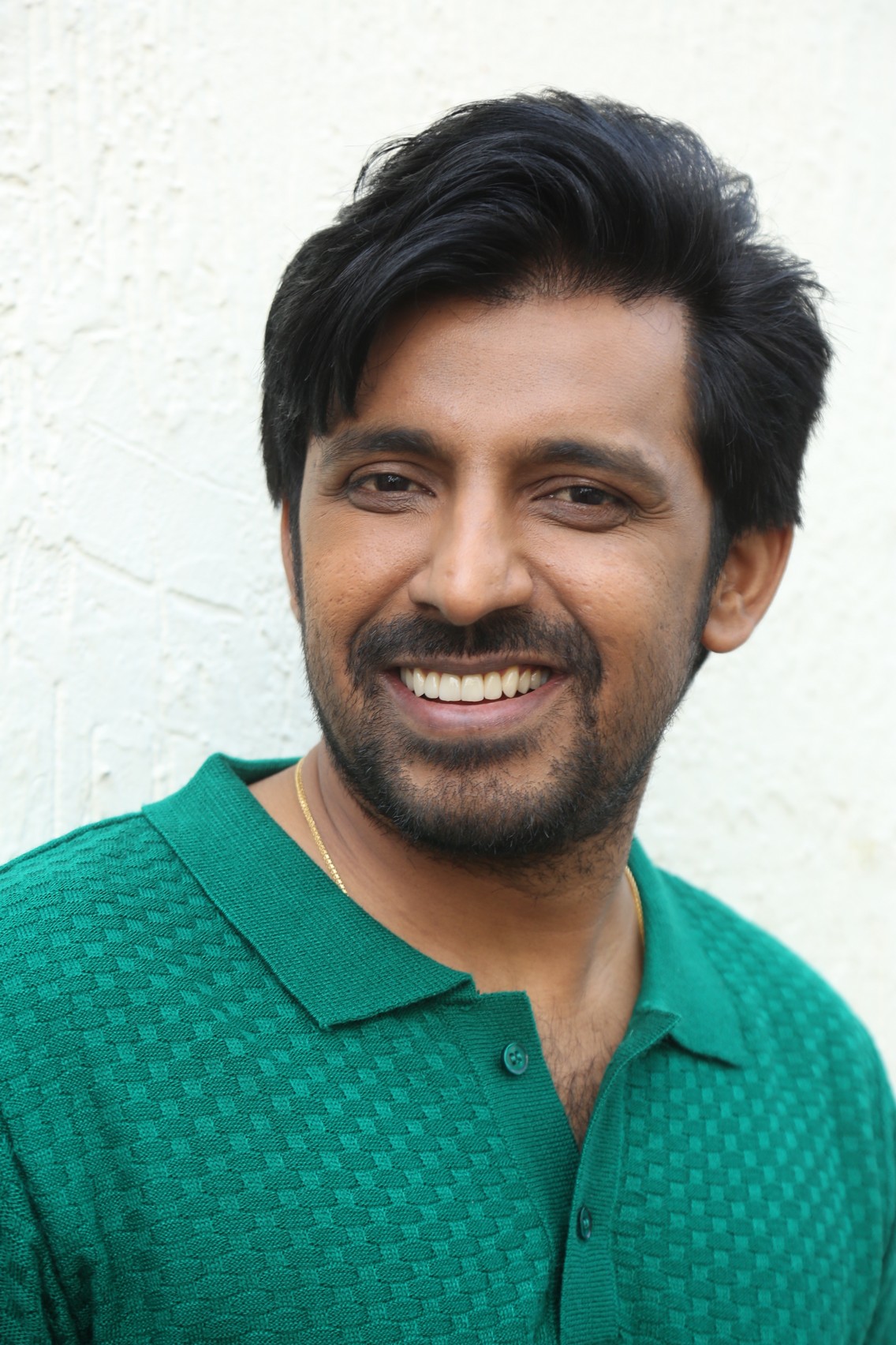Priyadarshi exuding confidence in a sharp green shirt