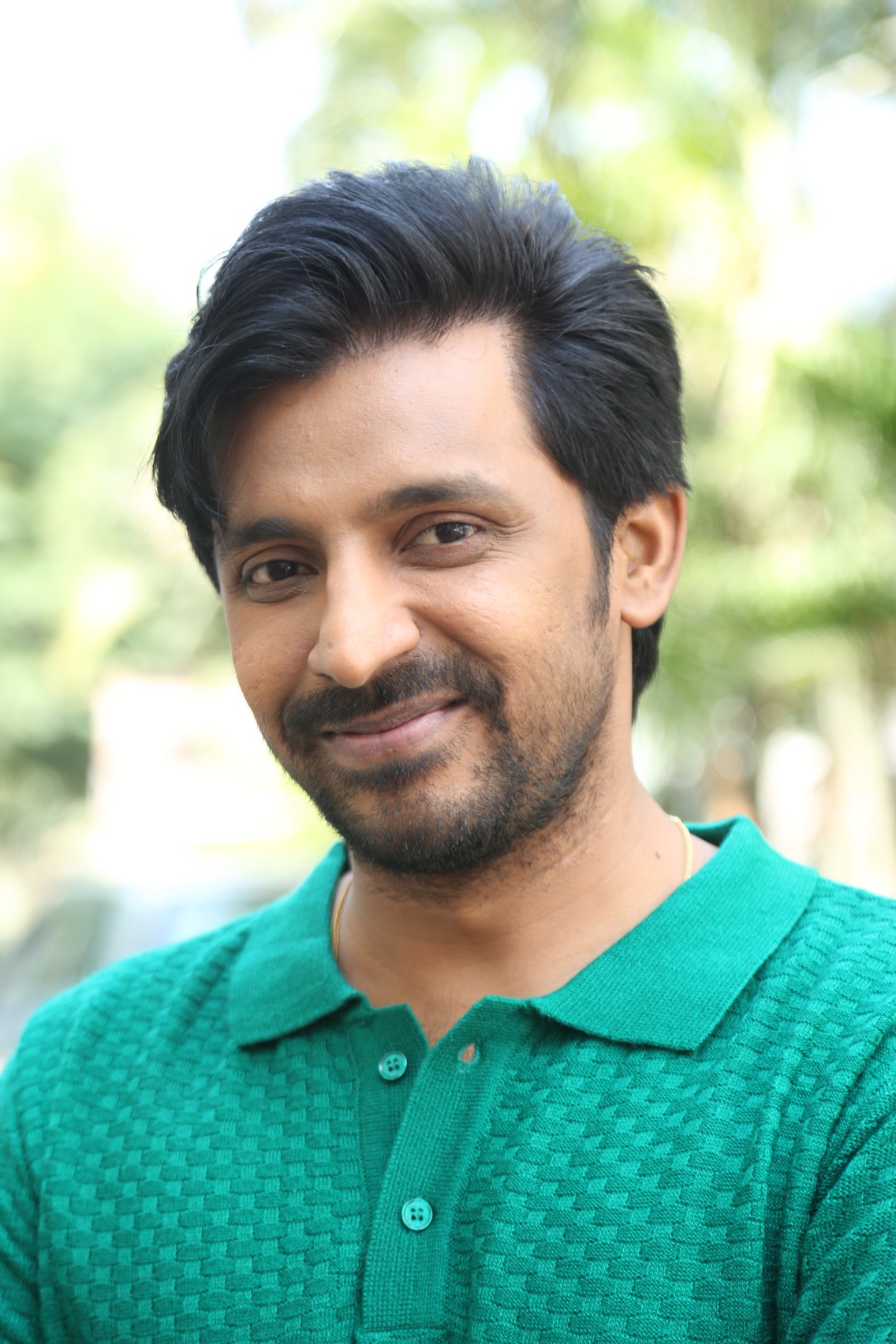 Priyadarshi owning the green shirt with confident charm