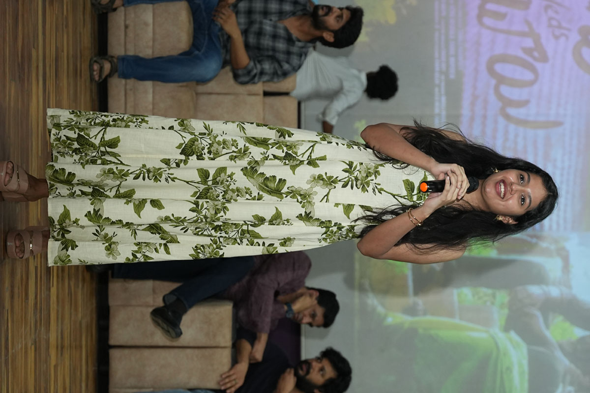 Tejaswi Rao delivering speech at Raju Weds Rambhai college event