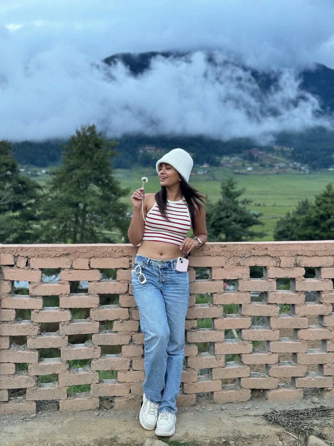 Ruchira Jadhav flaunting beanie and crop top look