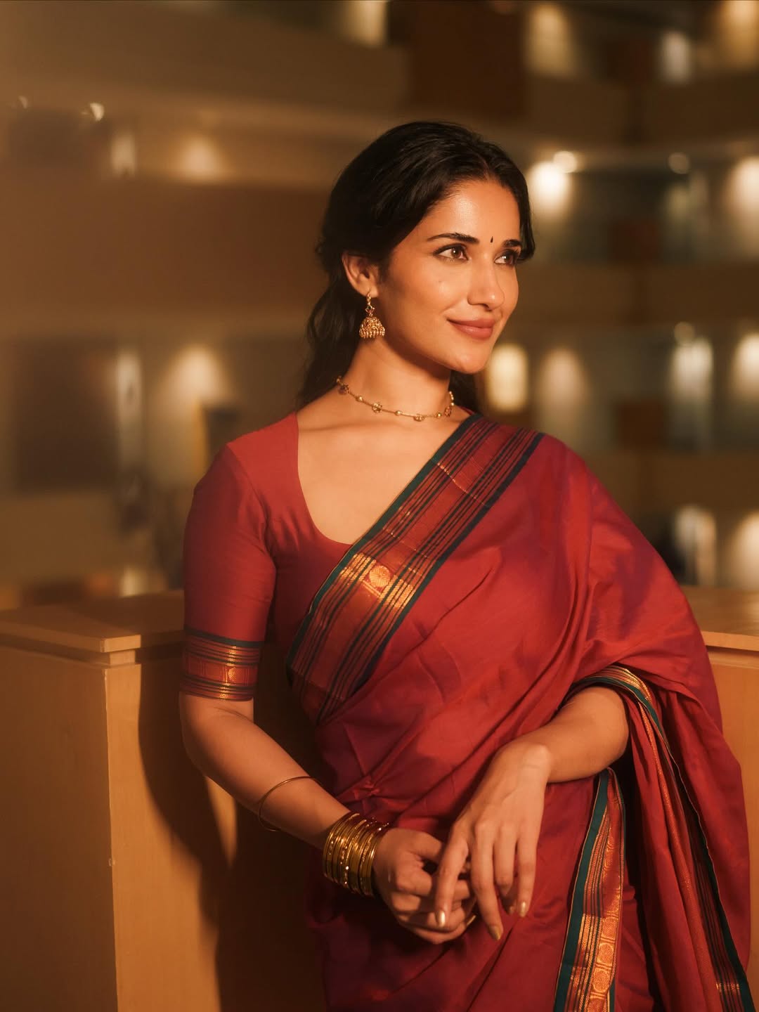 Ruhani Sharma glowing in a timeless traditional saree