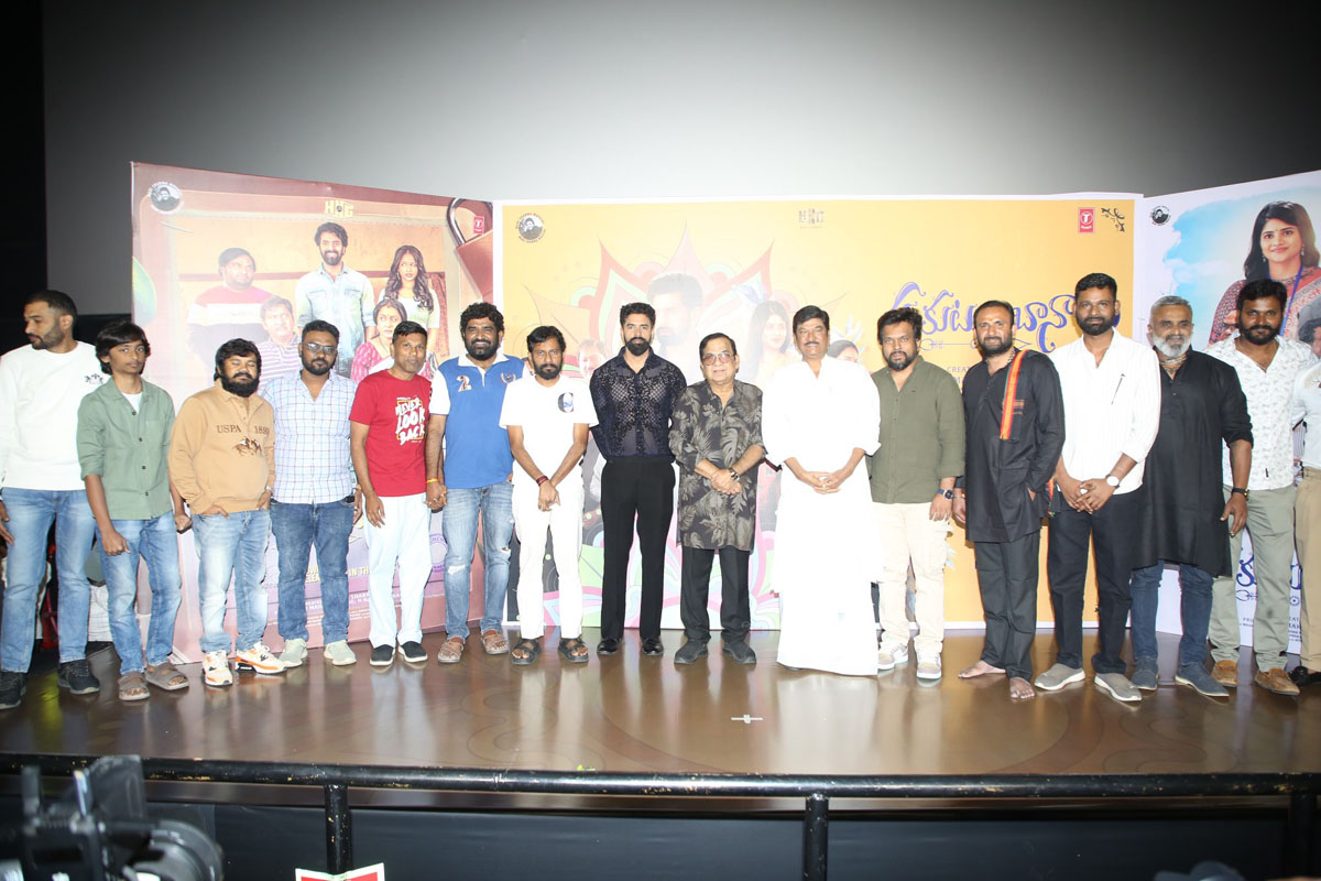 Full cast and guests posing together for media