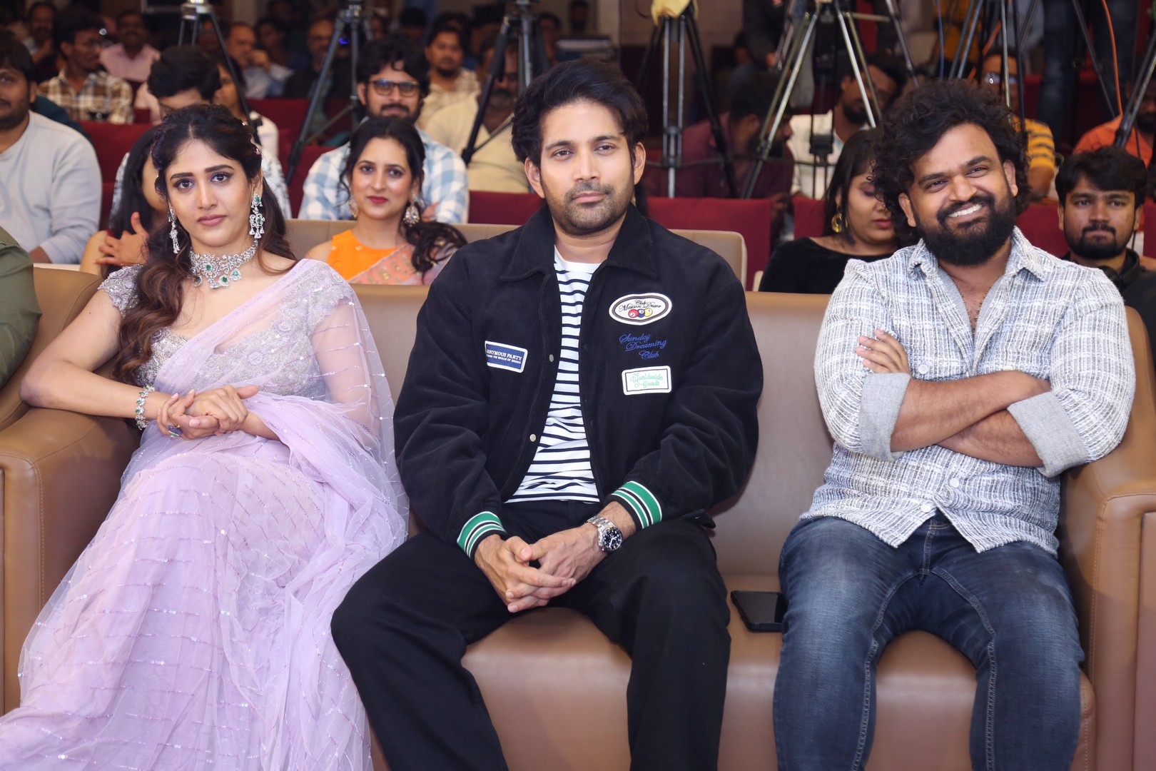 Chandini Chowdary Vikranth Reddy Sailesh Kolanu seated