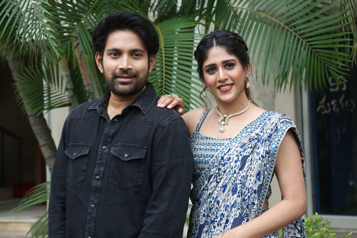 Vikranth and Chandini Chowdary posing together at event