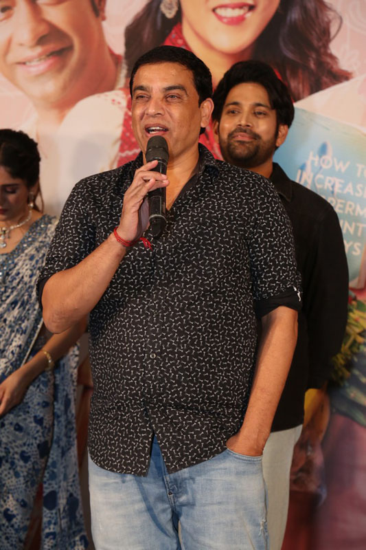 Producer Dil Raju delivering speech at trailer launch event