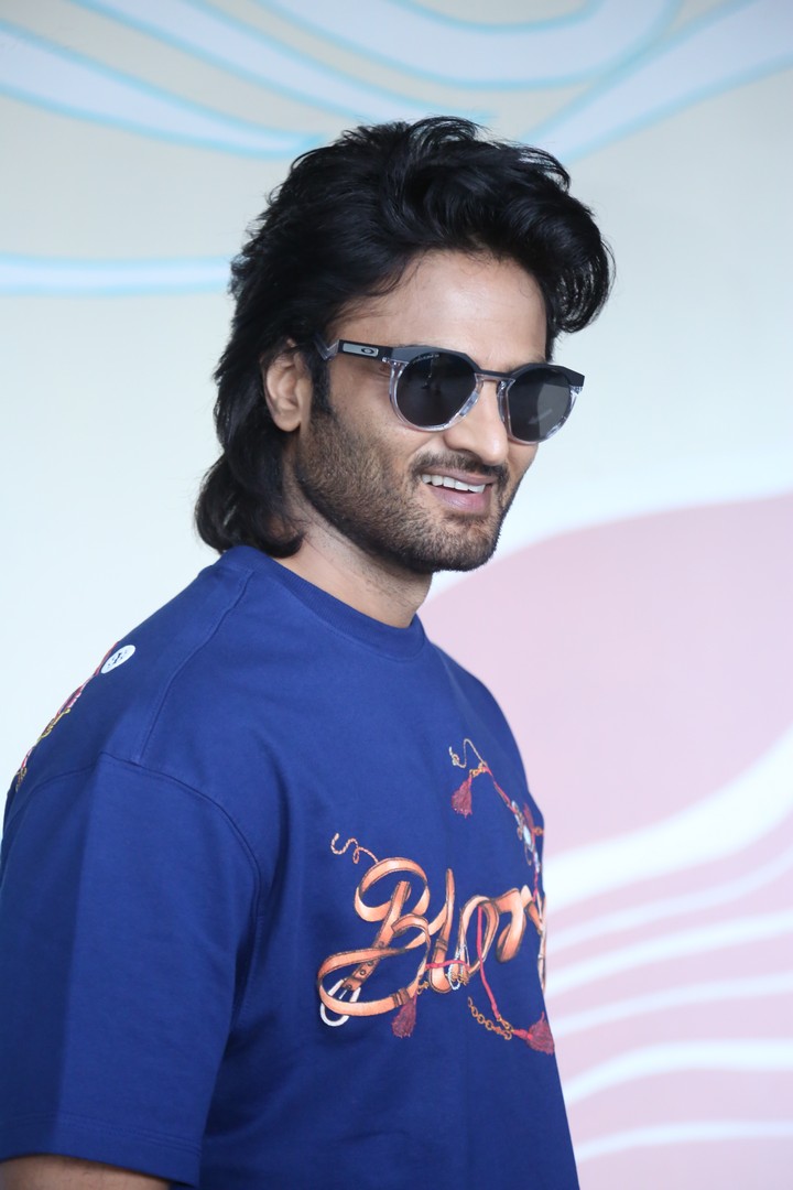 Sudheer Babu cool sunglasses look with charming smile