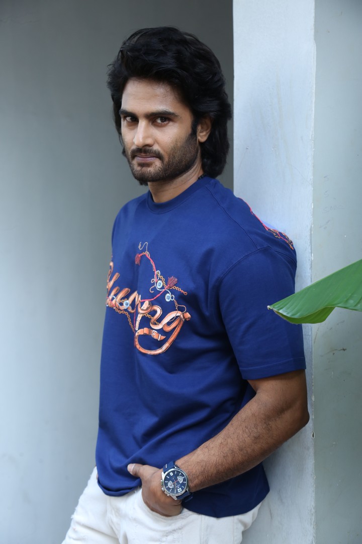 Sudheer Babu casual pose radiating humor and charm