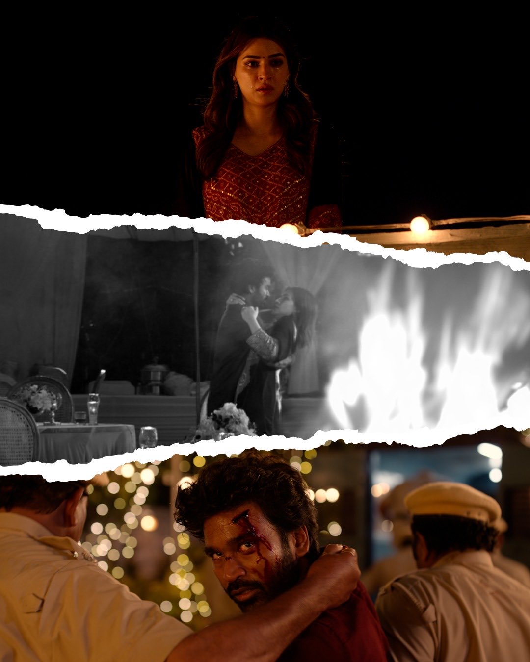 Tere Ishk Mein collage showing grief scene