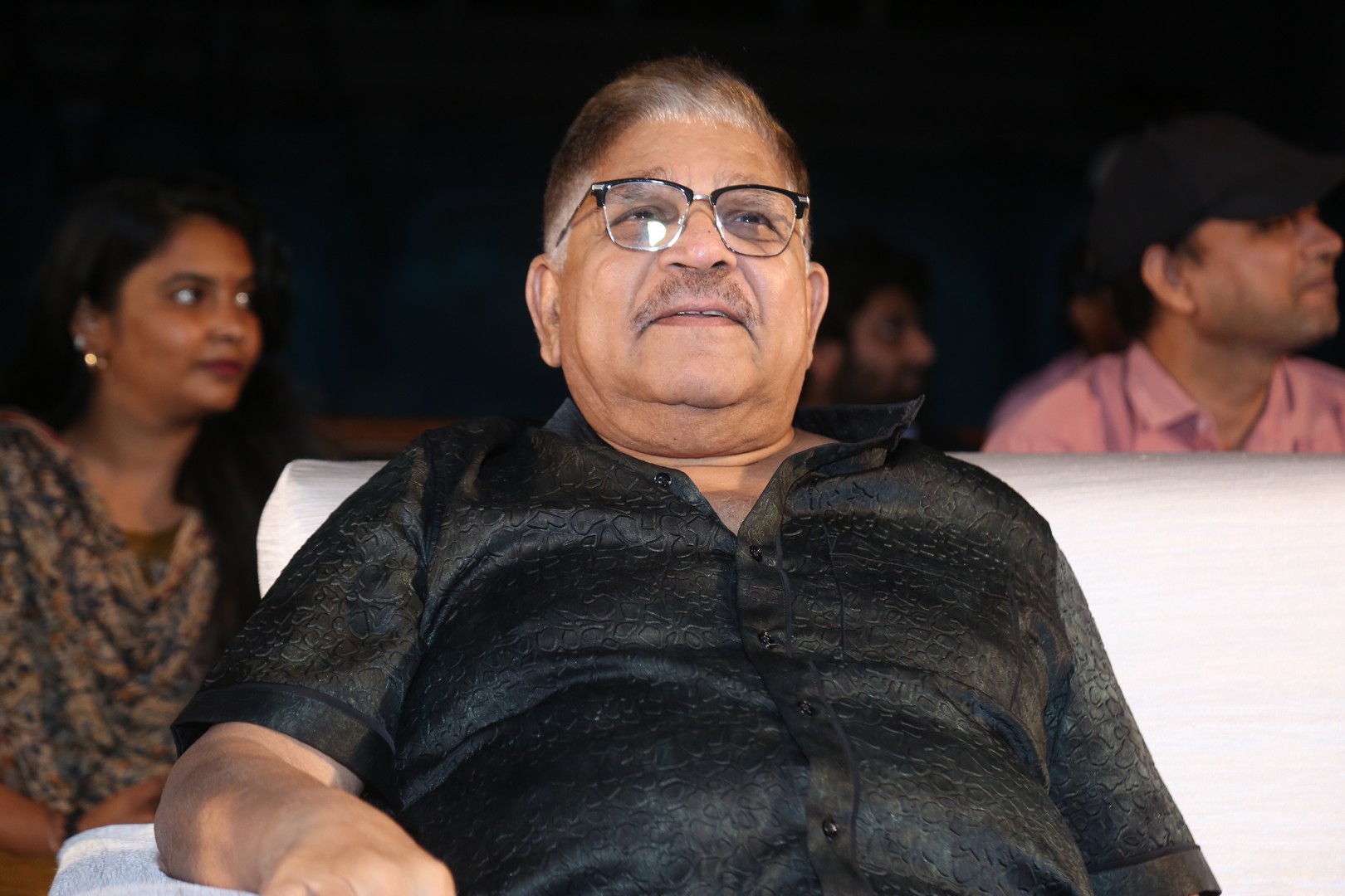 Allu Aravind seated during The Girlfriend event