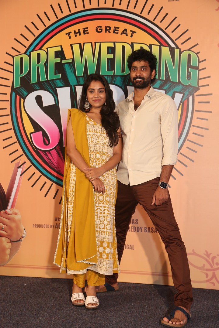 Teena Sravya and Thiruveer media pose