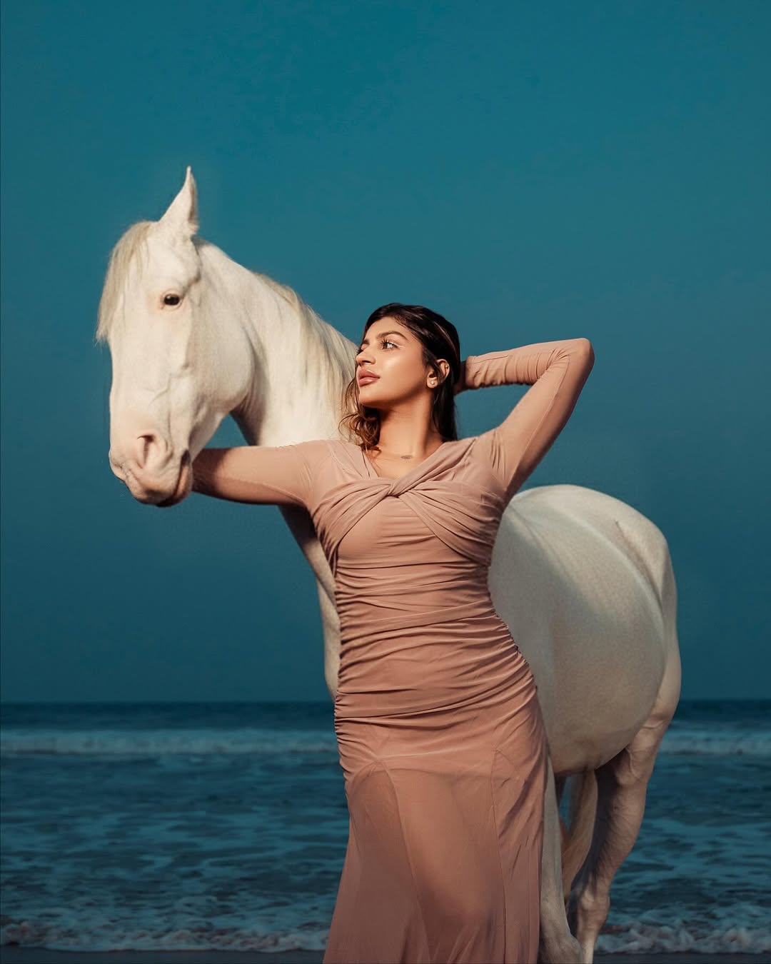 Yashika Aannand shining brighter than the white horse