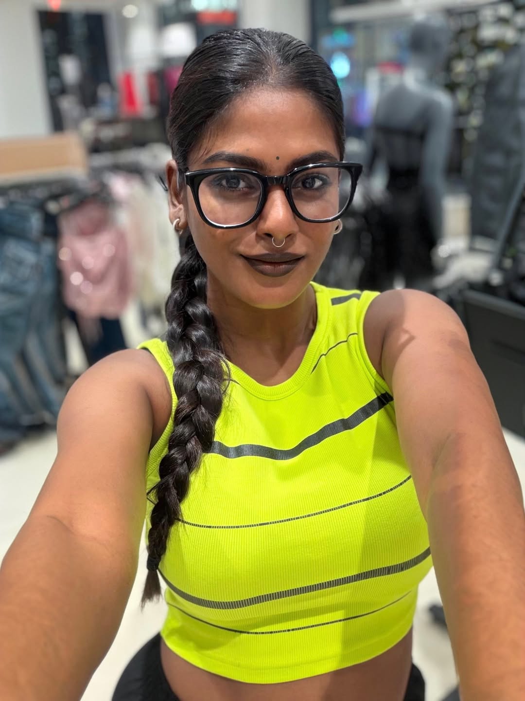 Vinusha Devi slaying sporty neon athleisure style