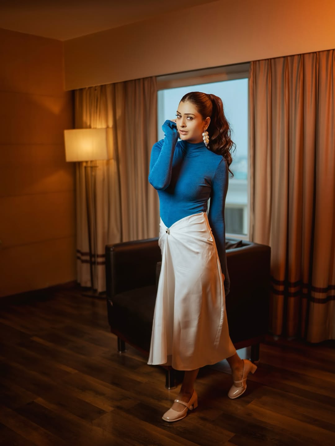 Payal Rajput rocks blue outfit with confident attitude