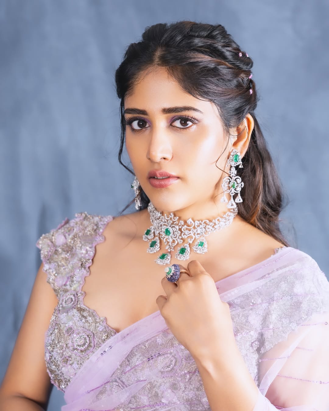 Chandini Chowdary radiant elegance paired with sparkling accessories