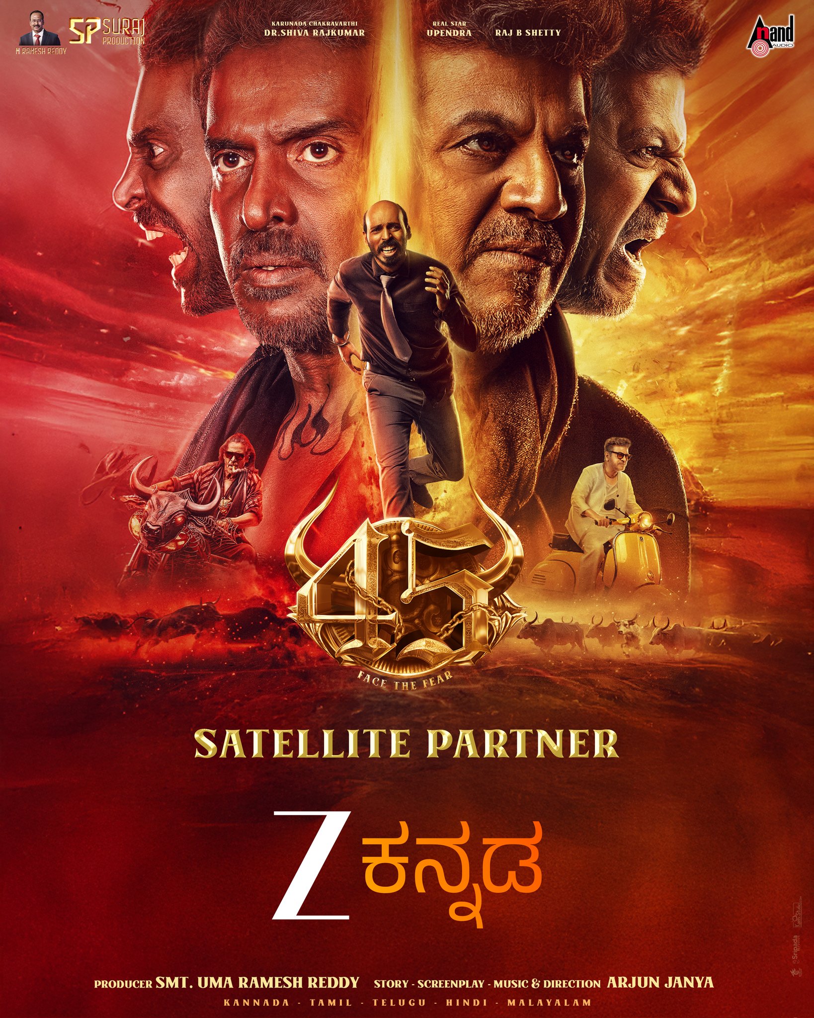 Zee Kannada announced as satellite partner of 45