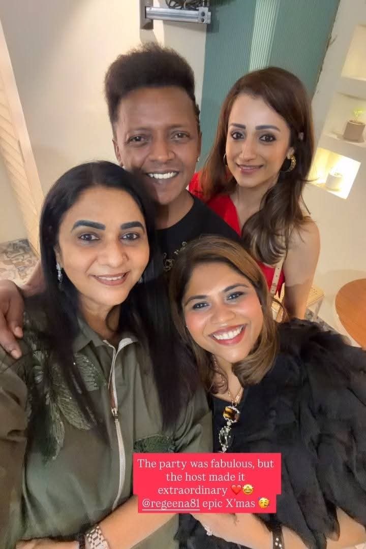 Actress Trisha Enjoys Christmas Celebration with Close Friends and Designer Sydney