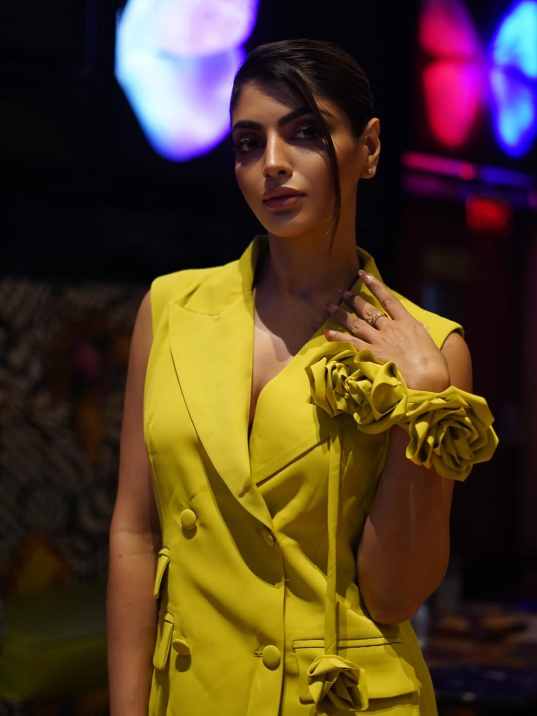 Akanksha Puri turning heads in bold yellow elegance
