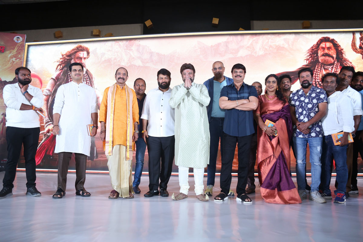 Akhanda team group pose at press meet