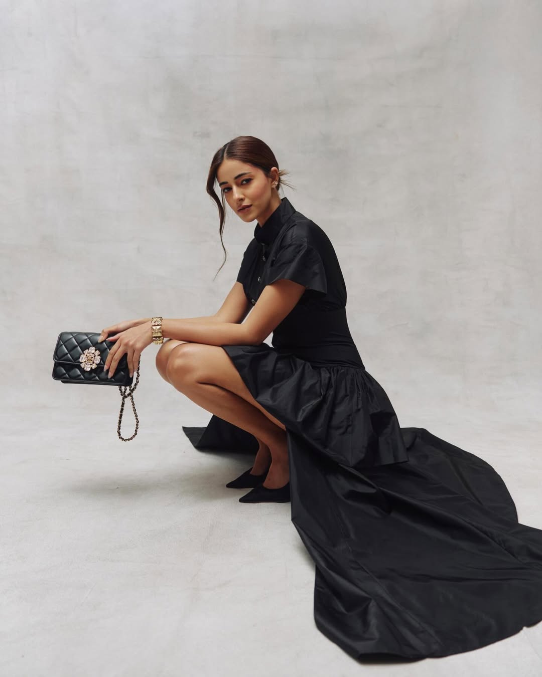 Ananya Panday flaunting sleek and stylish black outfit