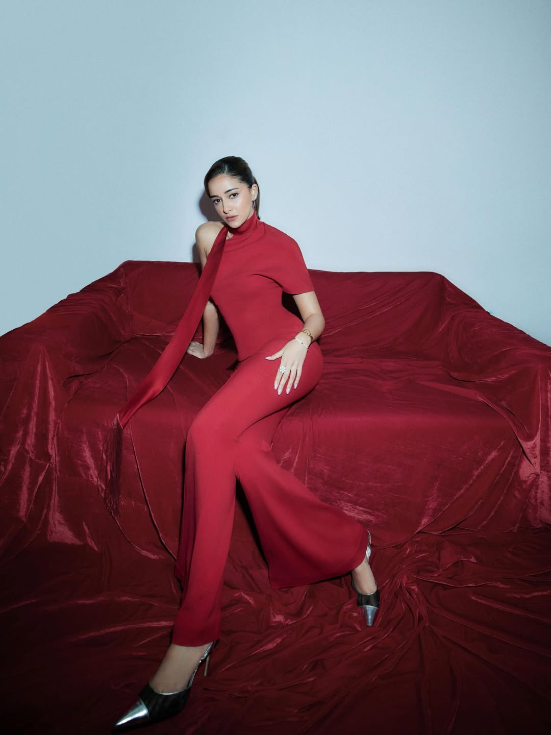 Ananya Panday flaunts fierce style in red attire