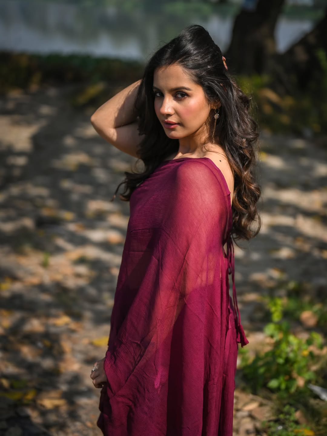 Angana Roy shining with river-reflected effortless style