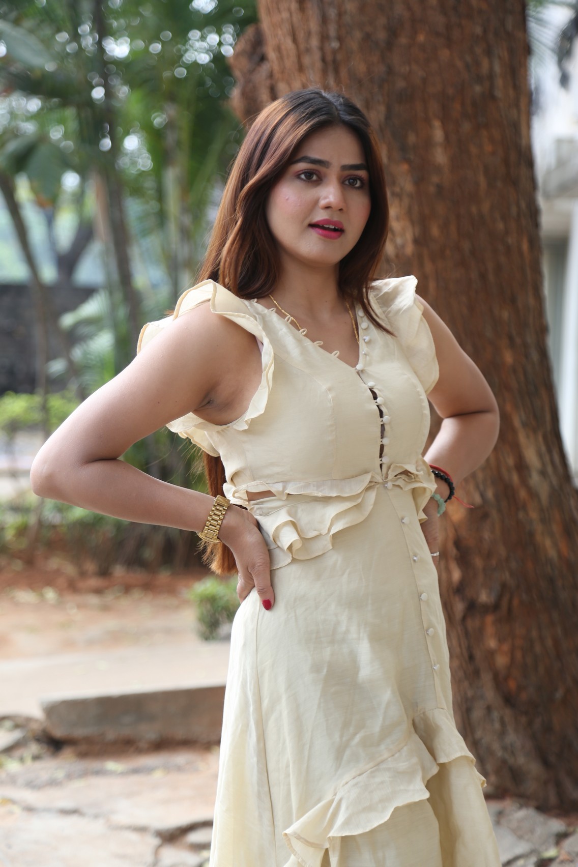 Aparnna Mallik elegant ruffle look with chic simplicity