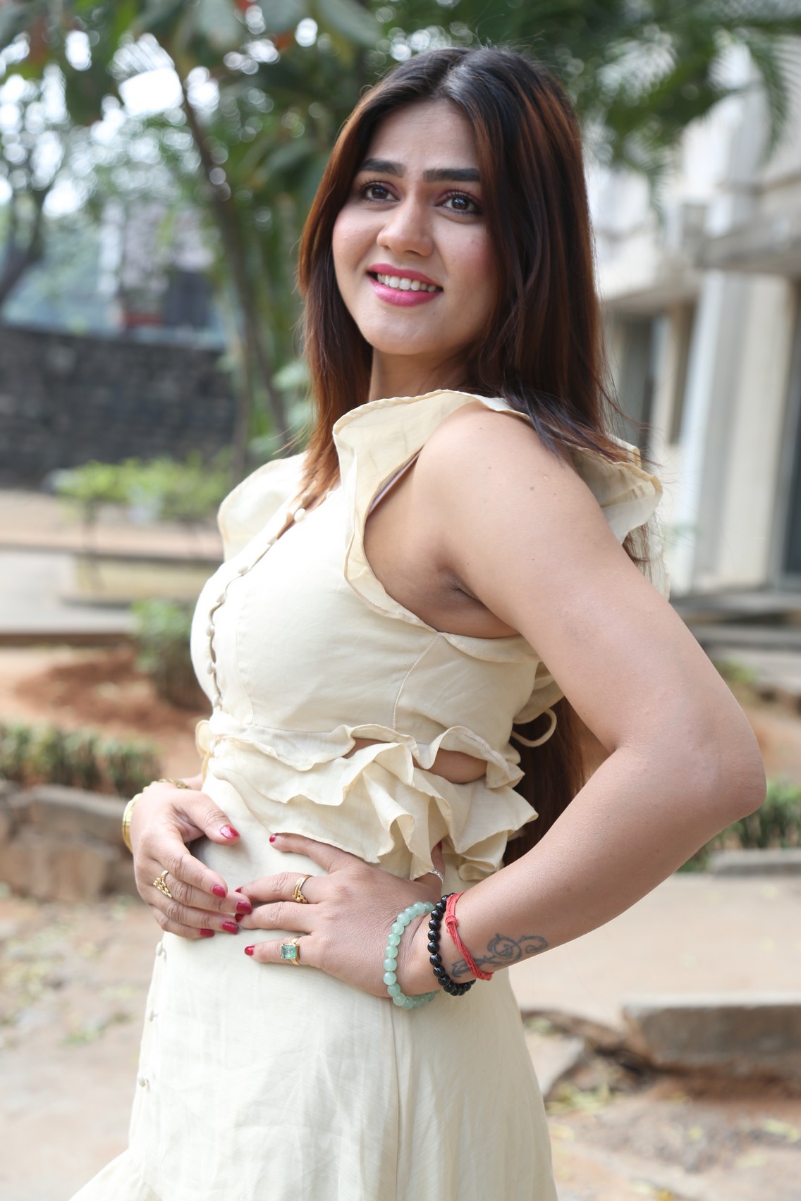 Aparnna Mallik stylish ruffle outfit showcasing effortless elegance