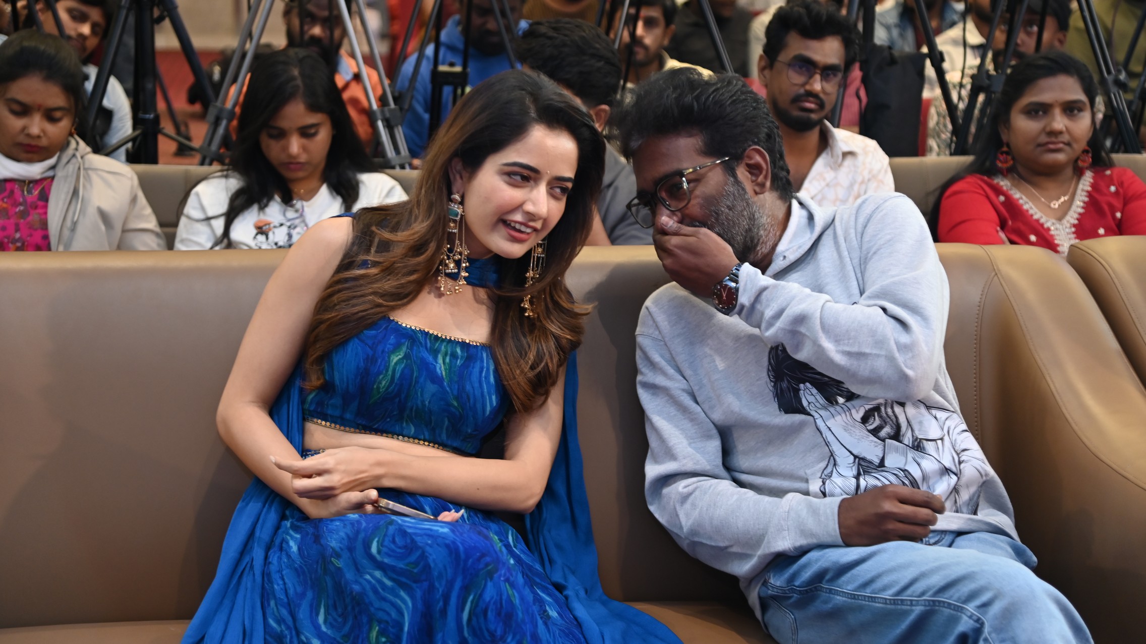 Kishore Tirumala interacting with Ashika Ranganath