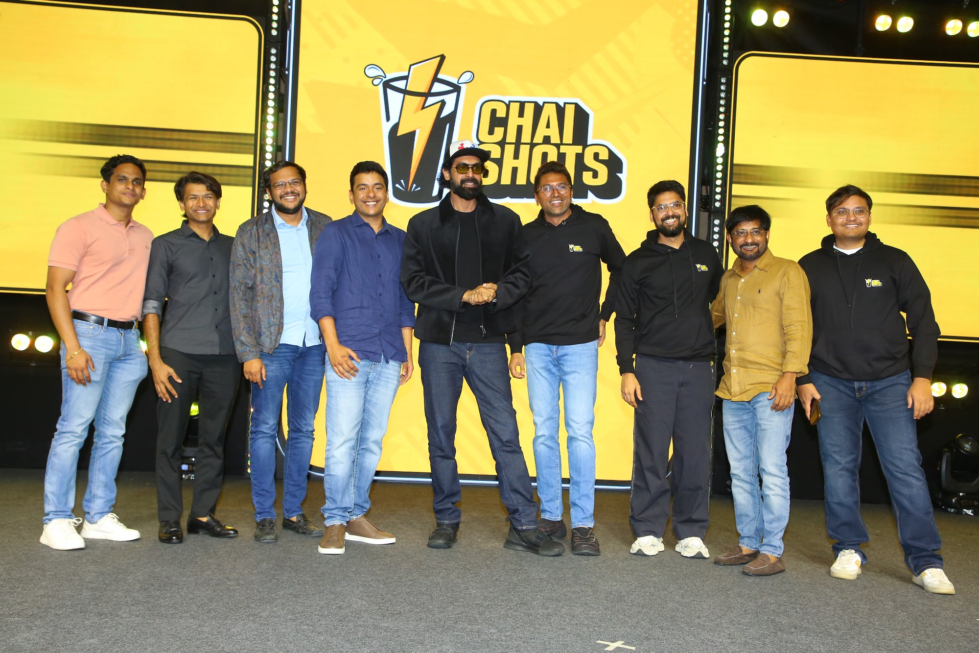 Rana Daggubati with founders and industry leaders posing