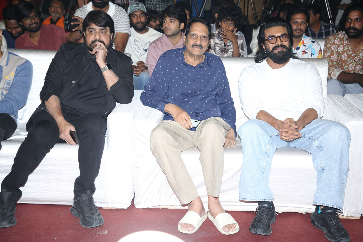 Srikanth Aswani Dutt Ram Charan seated