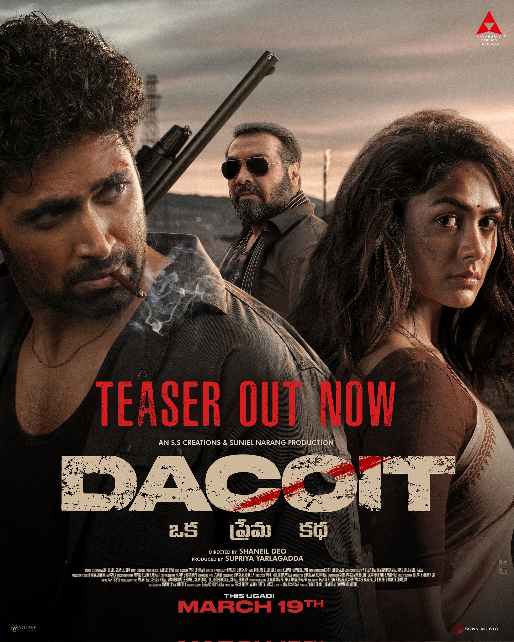 Dacoit Telugu teaser launch official poster