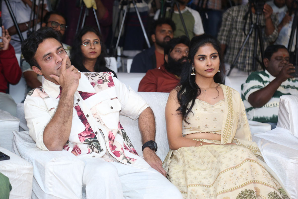 Navdeep with actress Mounika Reddy seated together