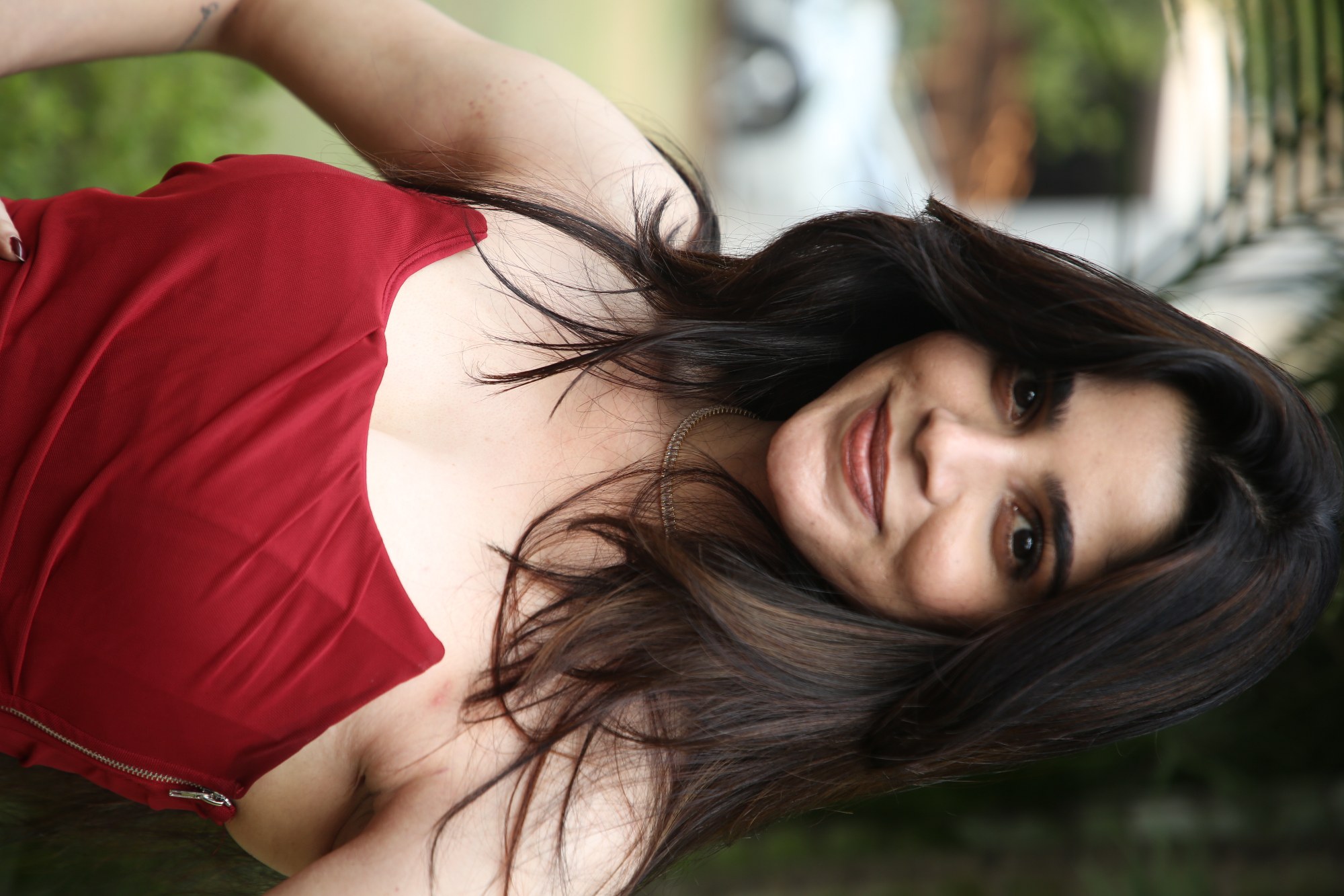 Divyabharathi glowing fiercely in bold red dress