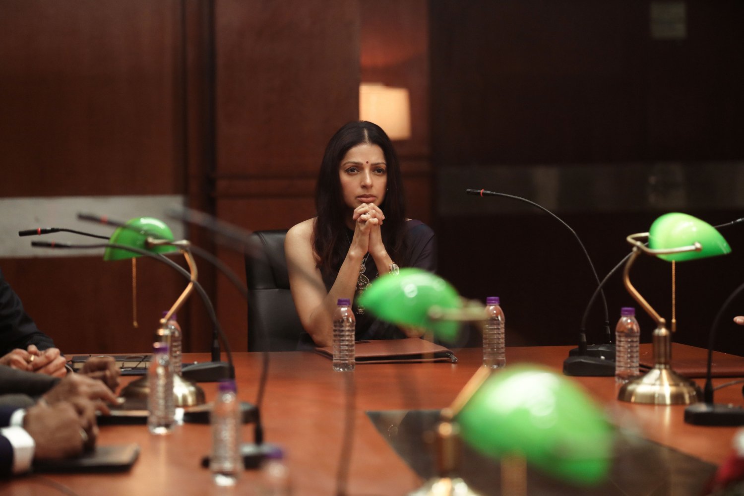 Bhumika Chawla thinking deeply during a meeting in Euphoria