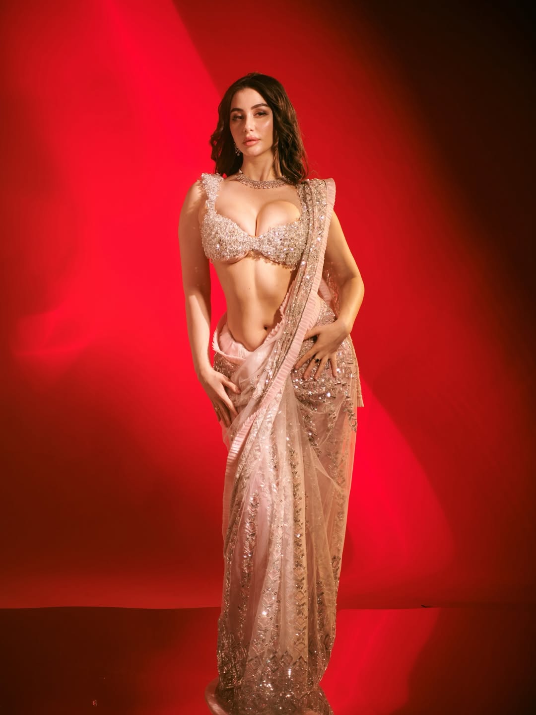 Giorgia Andriani dazzling in bold, elegant sari look