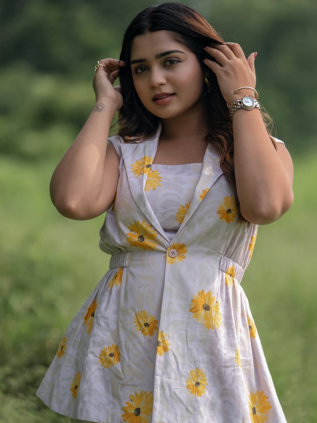 Gouri G Kishan radiating charm in floral dress