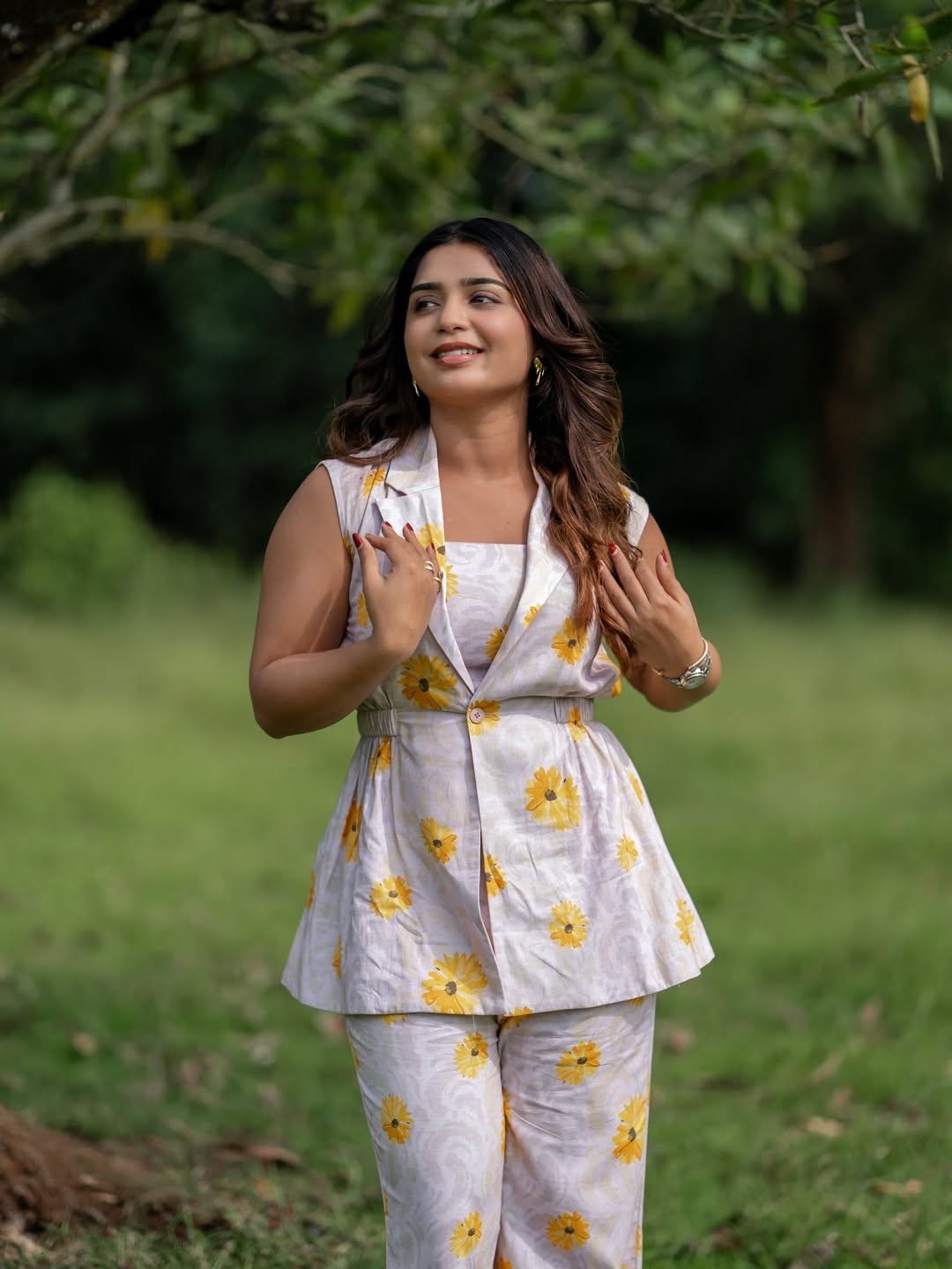 Gouri G Kishan shining bright in floral ensemble