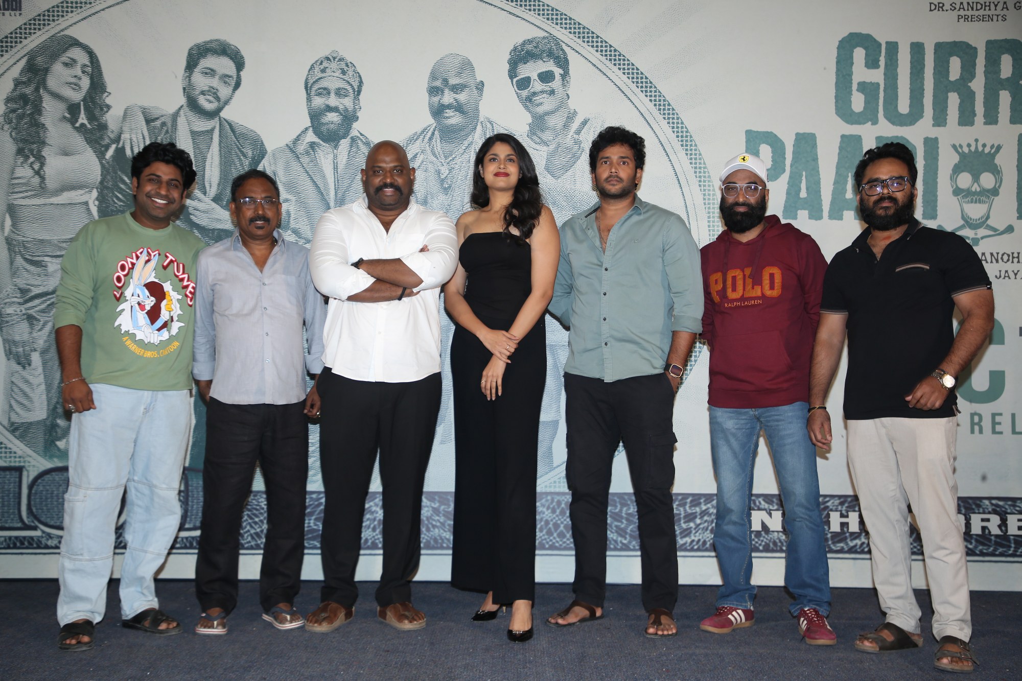 Rajkumar Kasireddy with film team posing at event