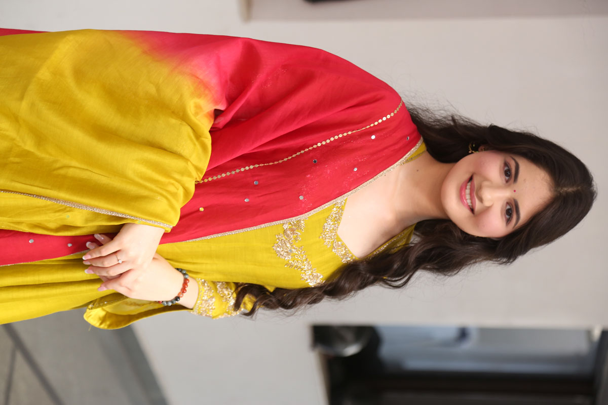 Harshaali Malhotra smiling brightly in colorful traditional look