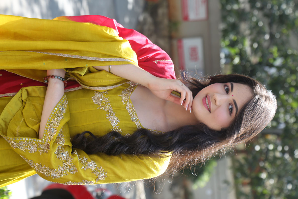 Harshaali Malhotra looking charming in traditional vibrant hues