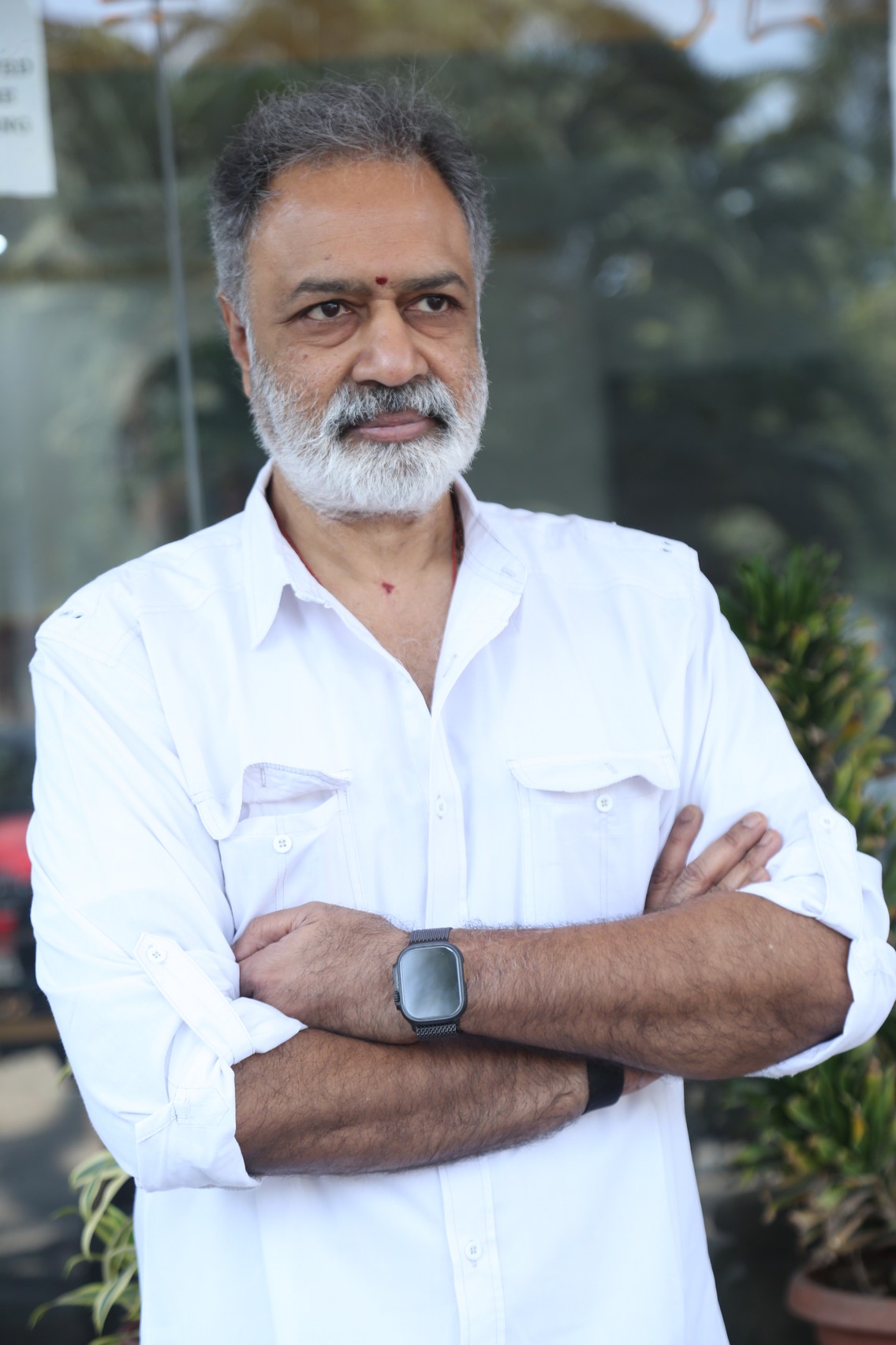 K. L. Damodar Prasad classic white shirt style