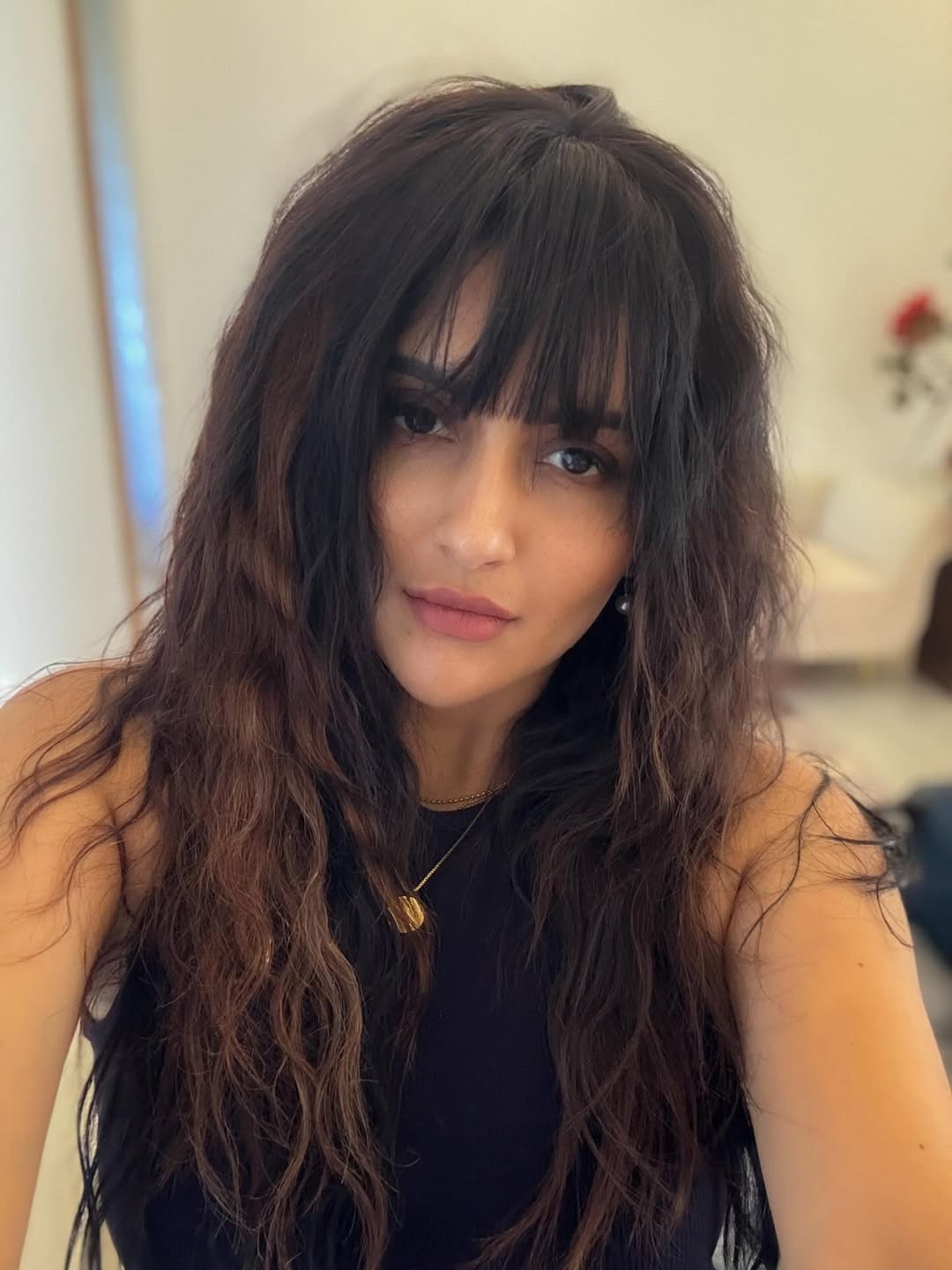 Mahima Nambiar confident tousled look in stylish black ensemble