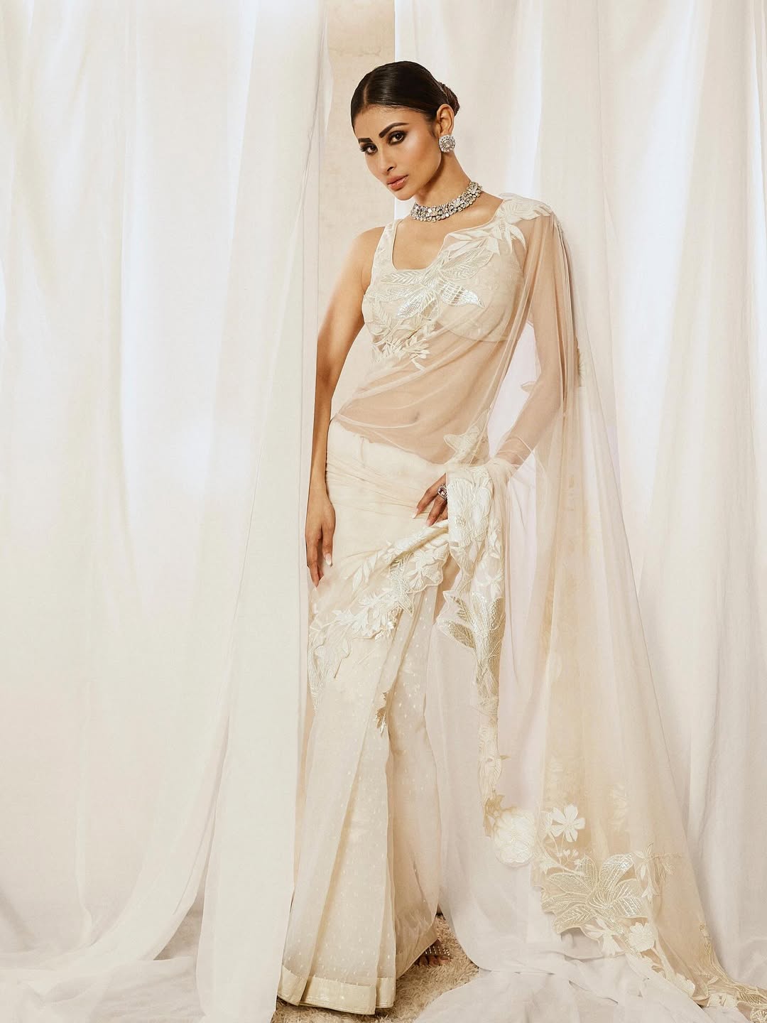 Mouni Roy showcasing timeless beauty in stylish look