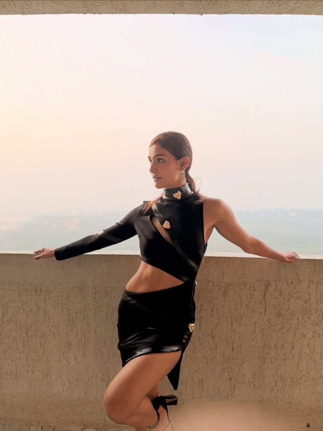 Mukti Mohan in monochrome black fashion with attitude