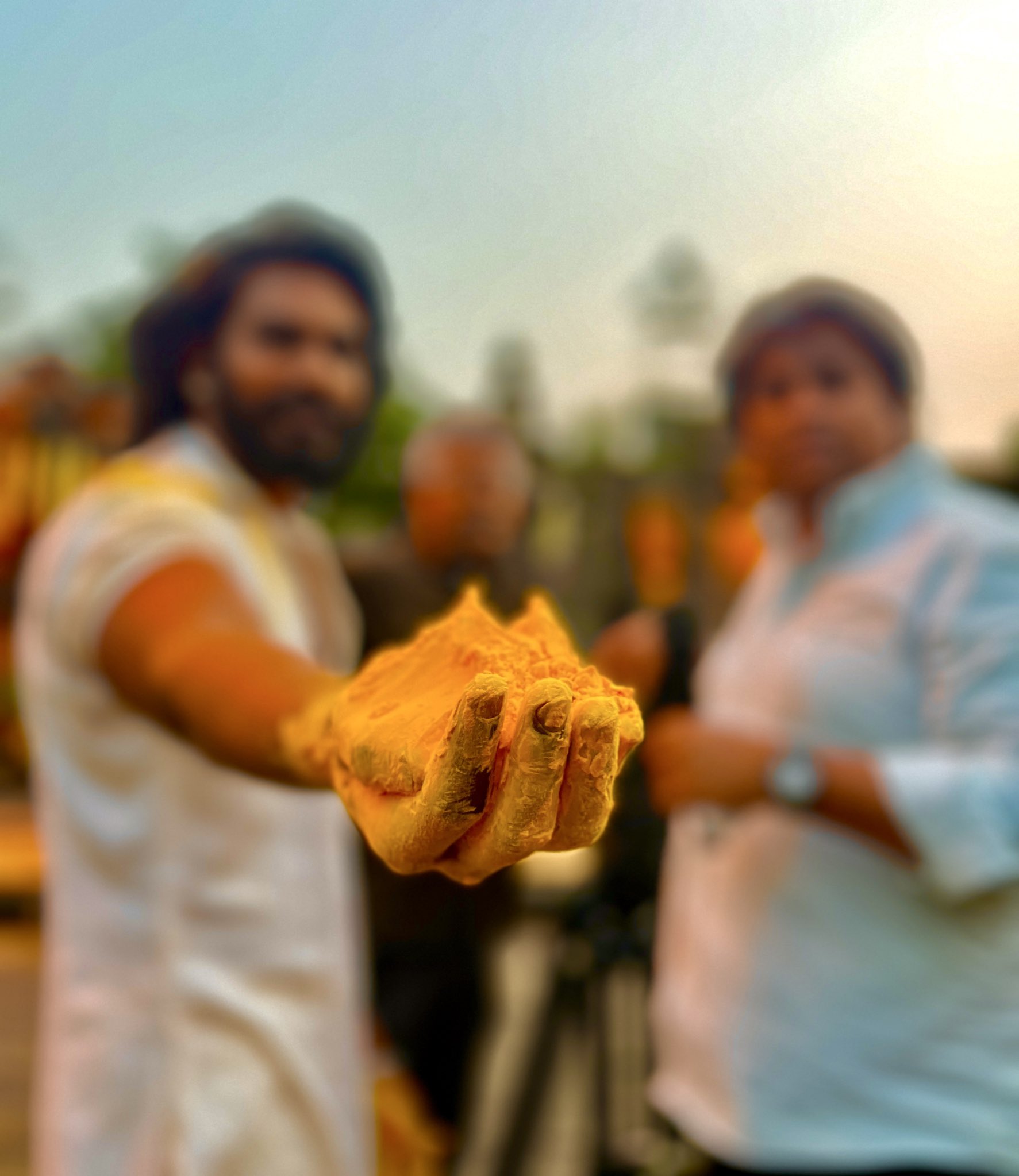 Nagabandham team celebrating Holi festival